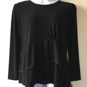 🆕Narciso Rodriguez Black Two-Tier Peplum Top-XL.